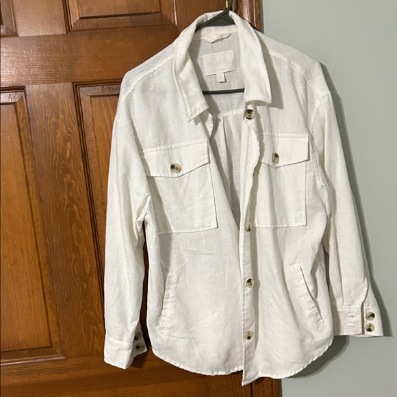 Ashley By 26 International Jackets & Blazers - Ashley By 26 International Cream Button-Up Women Jacket size large Few stains.